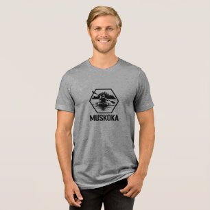 T-shirt En Tri-matière Muskoka Ontario Kayaker - Bella+Canvas Tri-mélange