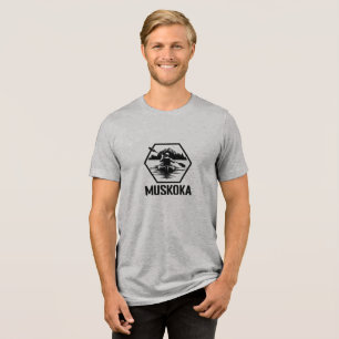 T-shirt En Tri-matière Muskoka Ontario Kayaker - Bella+Canvas Tri-mélange
