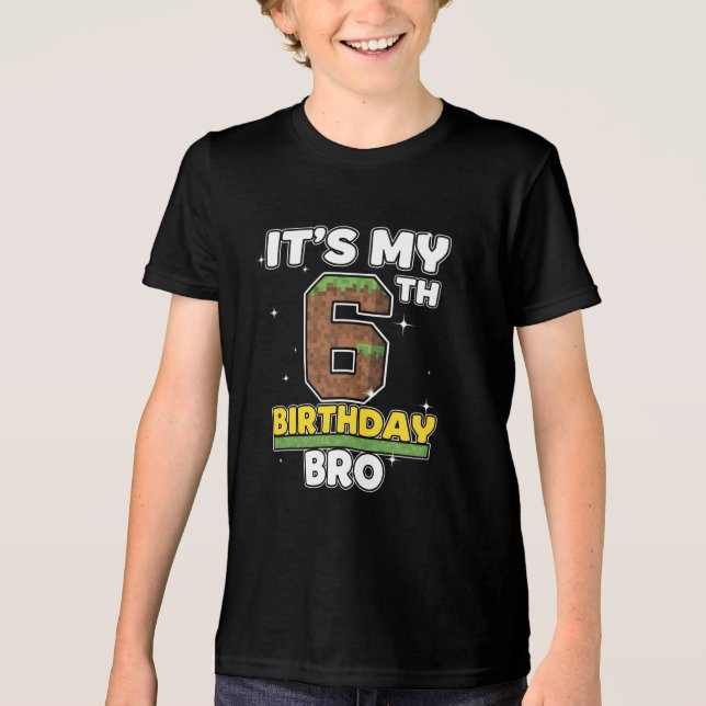 T-shirt En Tri-matière My 6th Birthday Bro Video Game Pixel  (Recto)