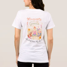 Namaste avec mon tee-shirt yoga chèvres