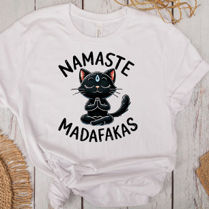 T-shirt En Tri-matière "Namaste Madafakas" Amusants Amoureux de les chats