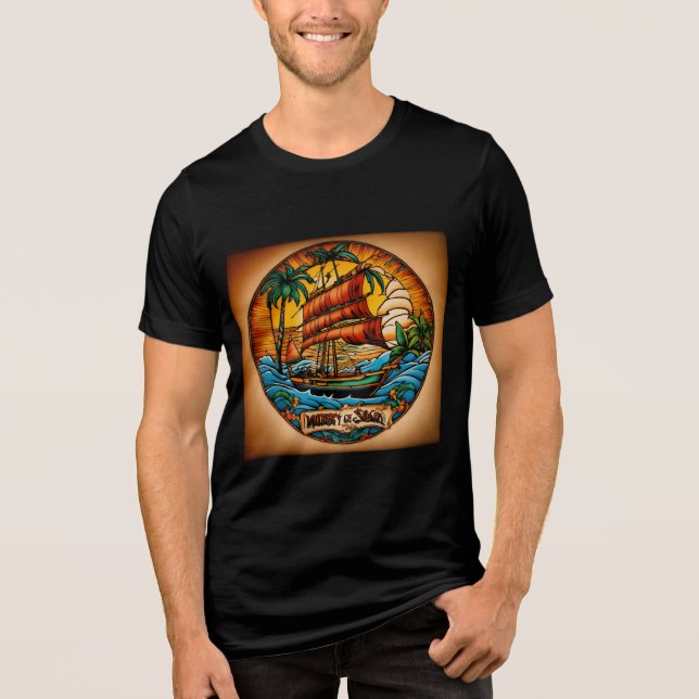 T-shirt En Tri-matière #Nautical #Boat Design T-shirt Homme/Femme" (Recto)