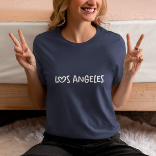 T-shirt En Tri-matière Navy Blanc Typographie Cœur Fantaisiste Los Angele