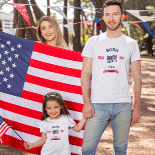 T-shirt En Tri-matière Né aux USA Custom Year Banner Kids
