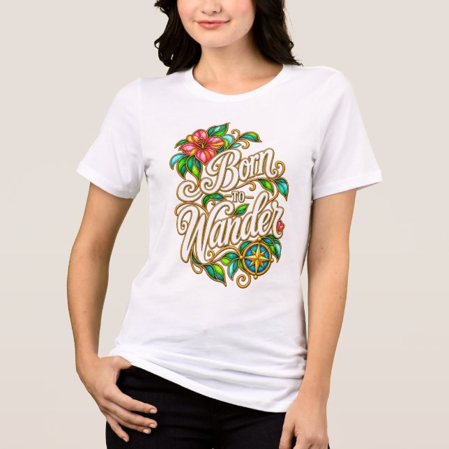 T-shirt En Tri-matière Né pour errer Blanc (Recto)