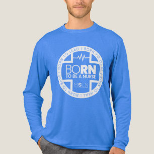 T-shirt En Tri-matière Né Pour Être Une Infirmière Sombre Tri-Mélange Lon