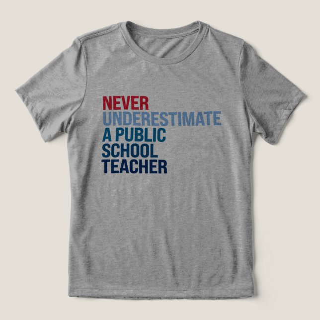 T-shirt En Tri-matière Ne sous-estimez jamais un enseignant d'école publi (Design Recto)