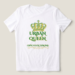 T-SHIRT EN TRI-MATIÈRE NÉE POUR DIRIGER BLANC VERT URBAIN GRAPHIQUE FEMME