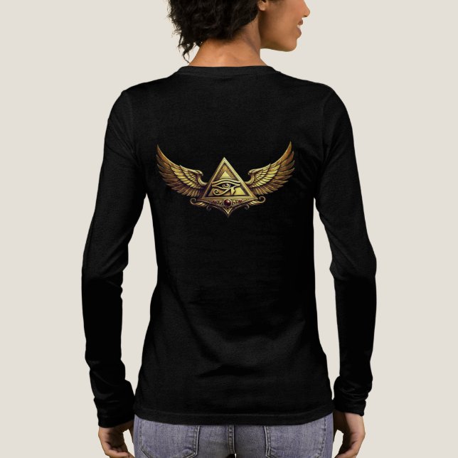 T-shirt En Tri-matière NeoAnkh | 3D Gold Eye of Horus & Winged Pyramid (Verso)