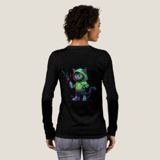 T-shirt En Tri-matière Neon Graffiti Cat - Futuristic Cyberpunk
