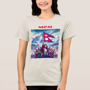 T-shirt En Tri-matière NEPAL Spécial Personnalisable Touriste Bleu