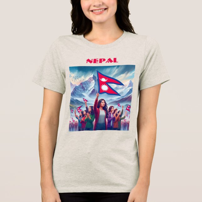 T-shirt En Tri-matière NEPAL Spécial Personnalisable Touriste Bleu (Recto)