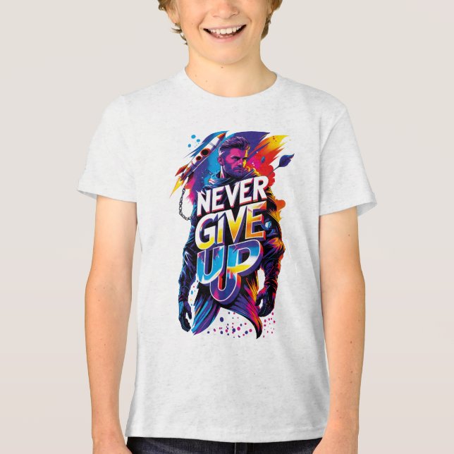 T-shirt En Tri-matière Never Give Up (Recto)