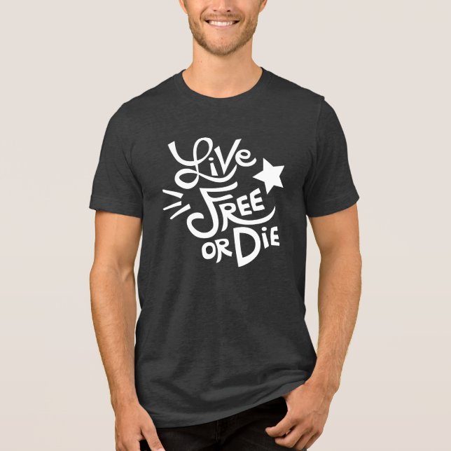 T-shirt En Tri-matière New Hampshire State Moto Live Free or Die (Recto)