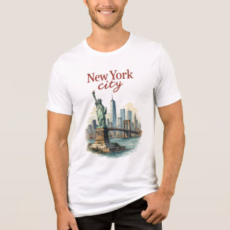 T-shirt En Tri-matière New York City – Iconic Statue & Skyline Shirt