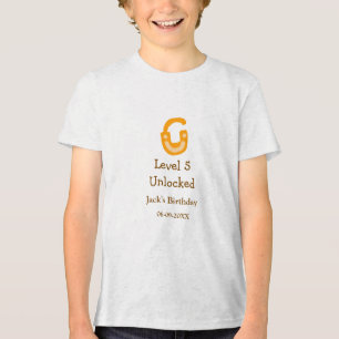 T-shirt En Tri-matière Niveau 5 débloqué verrou orange marron joyeux anni