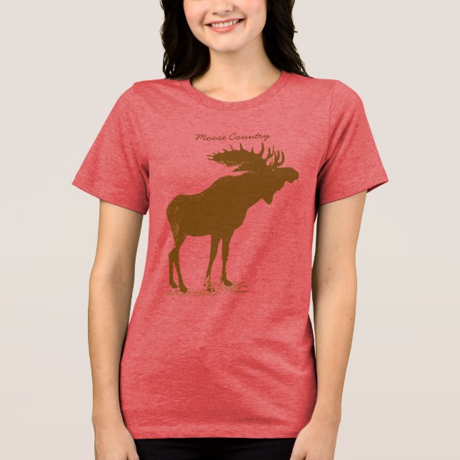 T-shirt En Tri-matière Noël avec orignal (Recto)