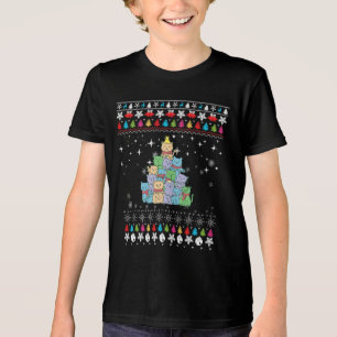 T-shirt En Tri-matière Noël Cat Tree laid Noël