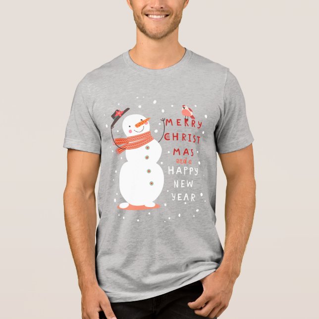 T-shirt En Tri-matière Noël de Jolly Snowman - Warm Warm (Recto)