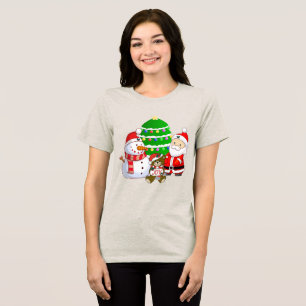 T-shirt En Tri-matière Noël du Père Noël et des amis