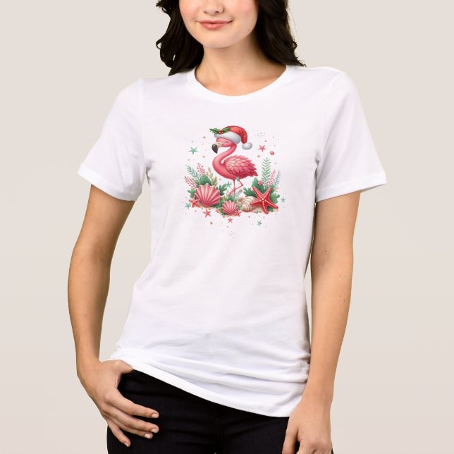 T-shirt En Tri-matière Noël en Flamant rose juillet (Recto)