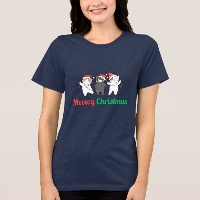 T-shirt En Tri-matière Noël Meowy (Recto)