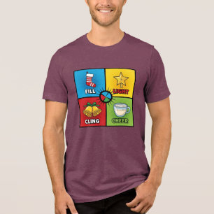 T-shirt En Tri-matière Noël Pop Art Remplir Lumière Accrocher Joie