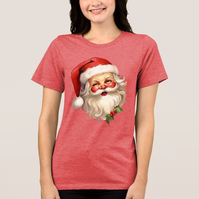 T-shirt En Tri-matière Noël rétro Holly Jolly Santa Claus (Recto)
