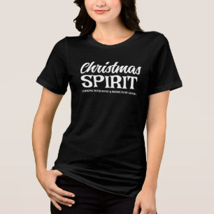 T-shirt En Tri-matière Noël Spirit Funny Vacances Alcool Dit