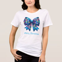 Nœud Papillon Bleu Vivant avec Guirlande de Noël