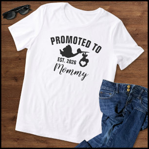 T-shirt En Tri-matière Noir & Blanc Promu Maman 2026