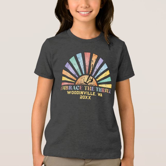 T-shirt En Tri-matière Nom de l'emplacement du surfeur de planche à voile (Recto)