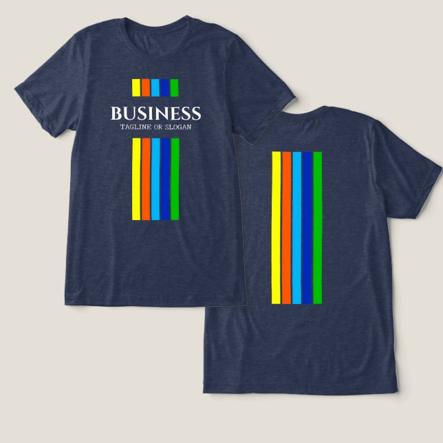 T-shirt En Tri-matière Nom de l'entreprise Tagline Moderne Vertical Strip (Design Recto & Verso)