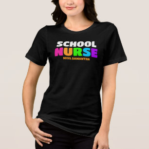 T-shirt En Tri-matière Nom de l'infirmière de l'école personnalisée