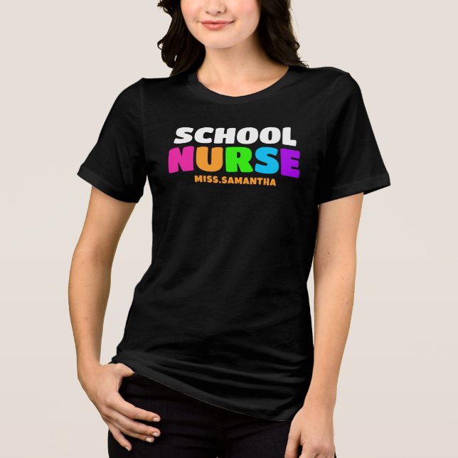 T-shirt En Tri-matière Nom de l'infirmière de l'école personnalisée (Recto)