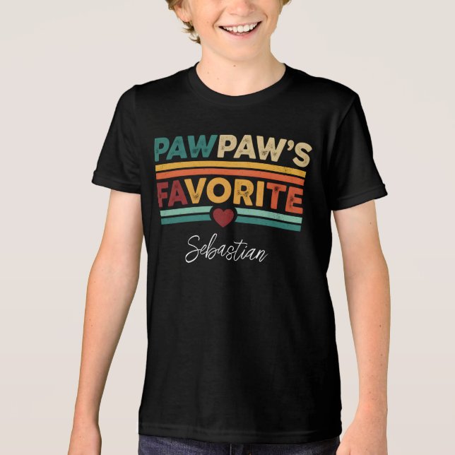 T-shirt En Tri-matière Nom de script moderne simple rétro préféré de Papa (Recto)
