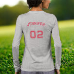 T-shirt En Tri-matière Nom du joueur Jersey Nombre de femmes Grey Long Ma<br><div class="desc">Créez votre propre personnalisation, personnalisée, cool stylisée typographie rose / police / script, monogrammed nom de joueur jersey numéro de couleur gris athlétique, col de l'équipage classique, confortable, pré-rétréci tri-mélange, peigné supérieur et anneau-filé en coton jersey, unisex femmes femme chemise à manche longue. Entrez simplement votre nom / nom du...</div>