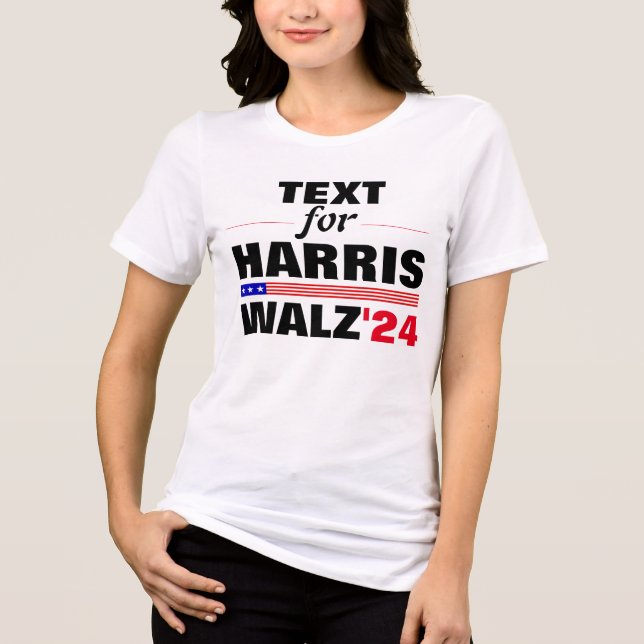 T-shirt En Tri-matière Nom du texte personnalisé pour Harris Walz 2024 El (Recto)