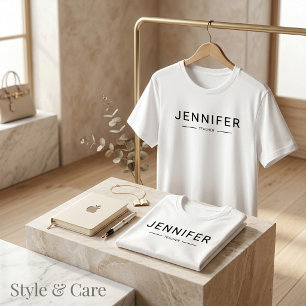 T-shirt En Tri-matière Nom personnalisé avec titre d'emploi personnalisé