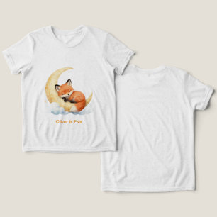 T-shirt En Tri-matière Nom personnalisé Mignon bébé renard 1er anniversai