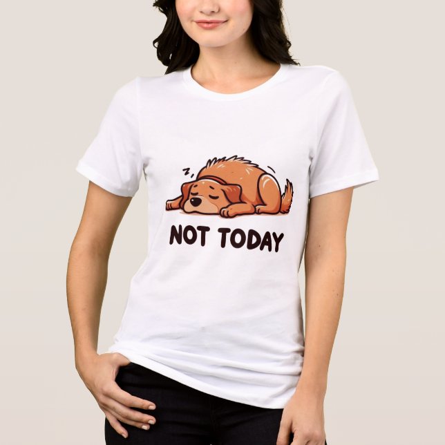 T-shirt En Tri-matière Not Today Napping Dog Cartoon (Recto)