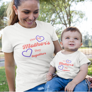 T-shirt En Tri-matière Notre 1er jour de la fête des Mères ensemble, mama