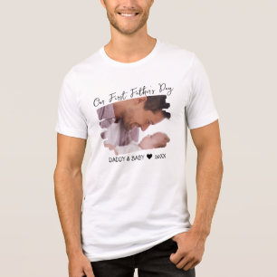 T-shirt En Tri-matière Notre première Fête des pères Nouveau papa et bébé