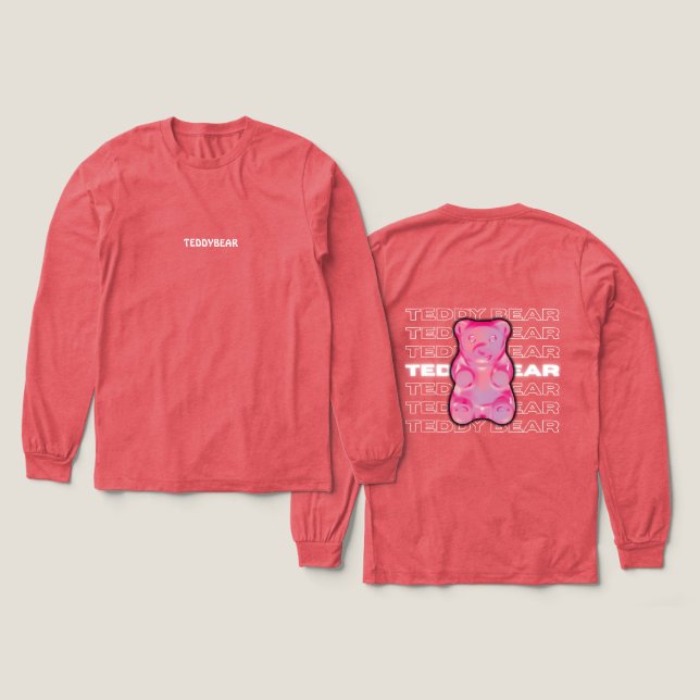 T-shirt En Tri-matière Nounours Graphic Casualwear chemise à manches long (Motif recto et verso)