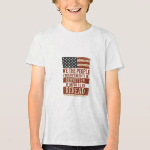 T-shirt En Tri-matière Nous le Peuple Relisons Citation du Drapeau
