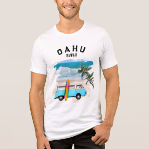 T-shirt En Tri-matière Oahu Kamaʻaina Planche de Surf Vintage Van Vagues