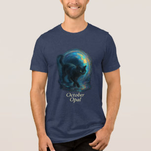 T-shirt En Tri-matière octobre Opal - Black Cat & Iridescal Portal
