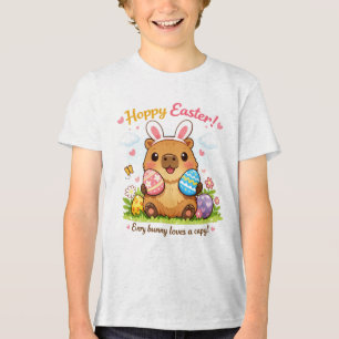 T-shirt En Tri-matière Œufs de Pâques Capybara Mignons Oreilles de Lapin