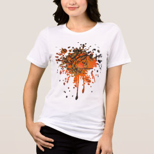 T-shirt En Tri-matière Œuvre d'art faite main - Coucher de soleil doré
