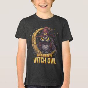 T-shirt En Tri-matière Oeuvre d'Halloween Witch Owl au clair de lune magi